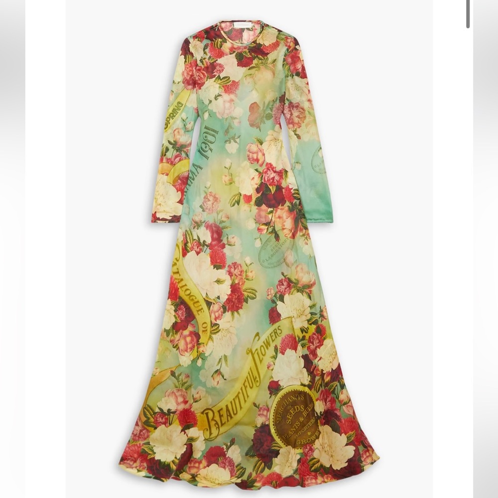 Zimmermann Silk Bias Wonderland Long Sleeve Gown